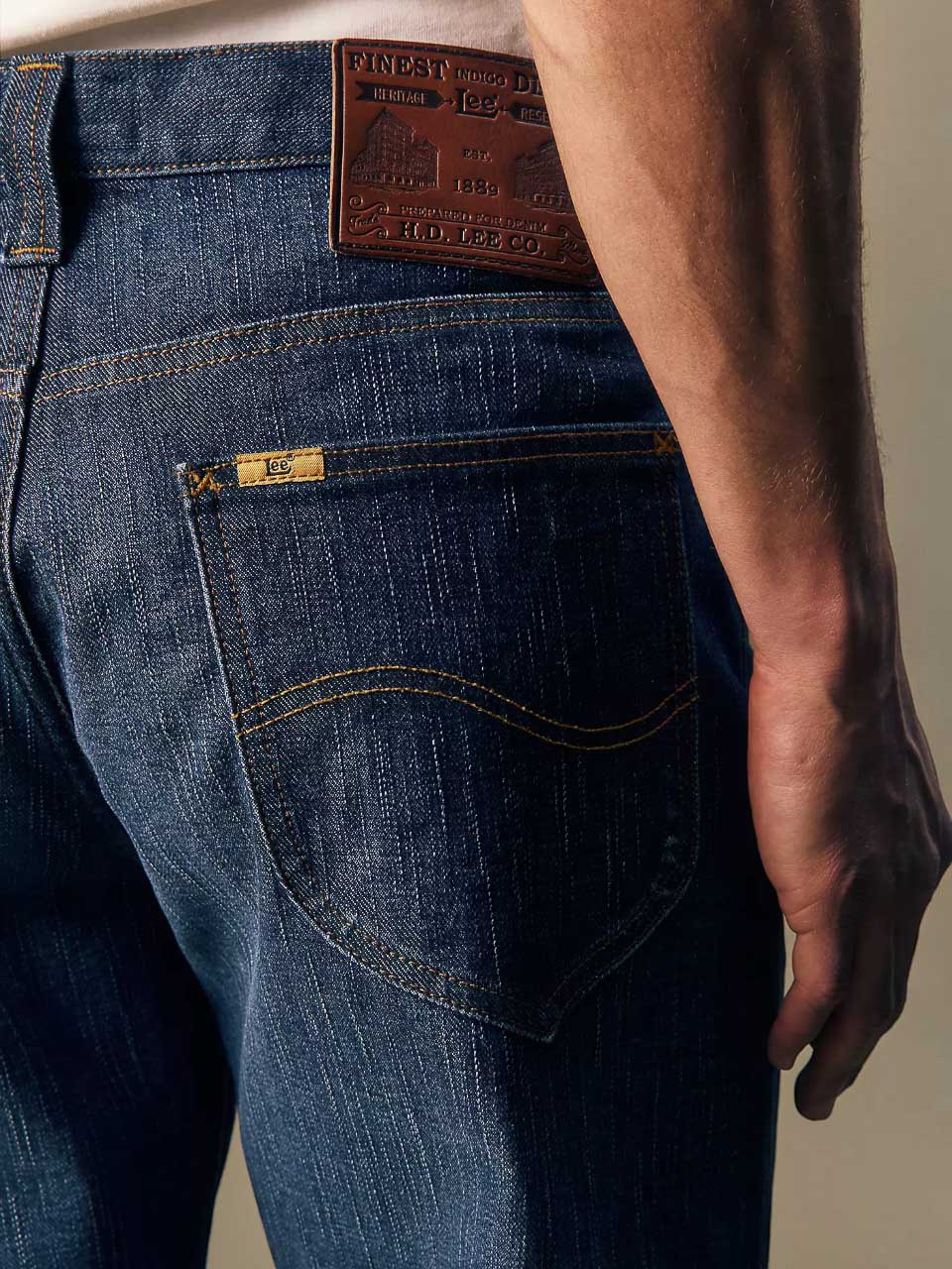 Lee Est.1889 Gold Relaxed Tapered Dark Denim Jeans