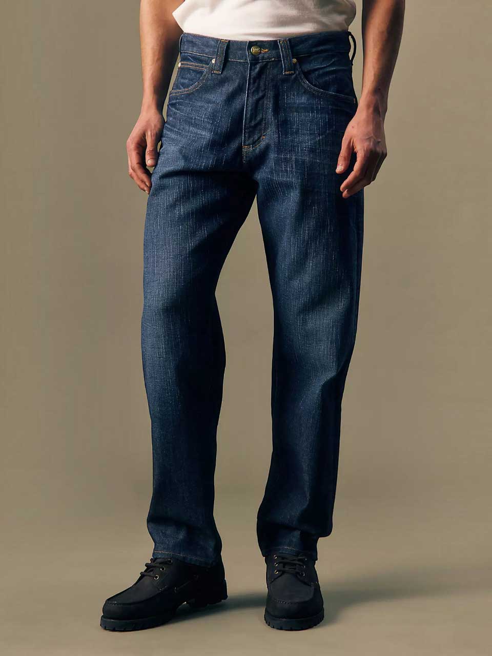 Lee Est.1889 Gold Relaxed Tapered Dark Denim Jeans
