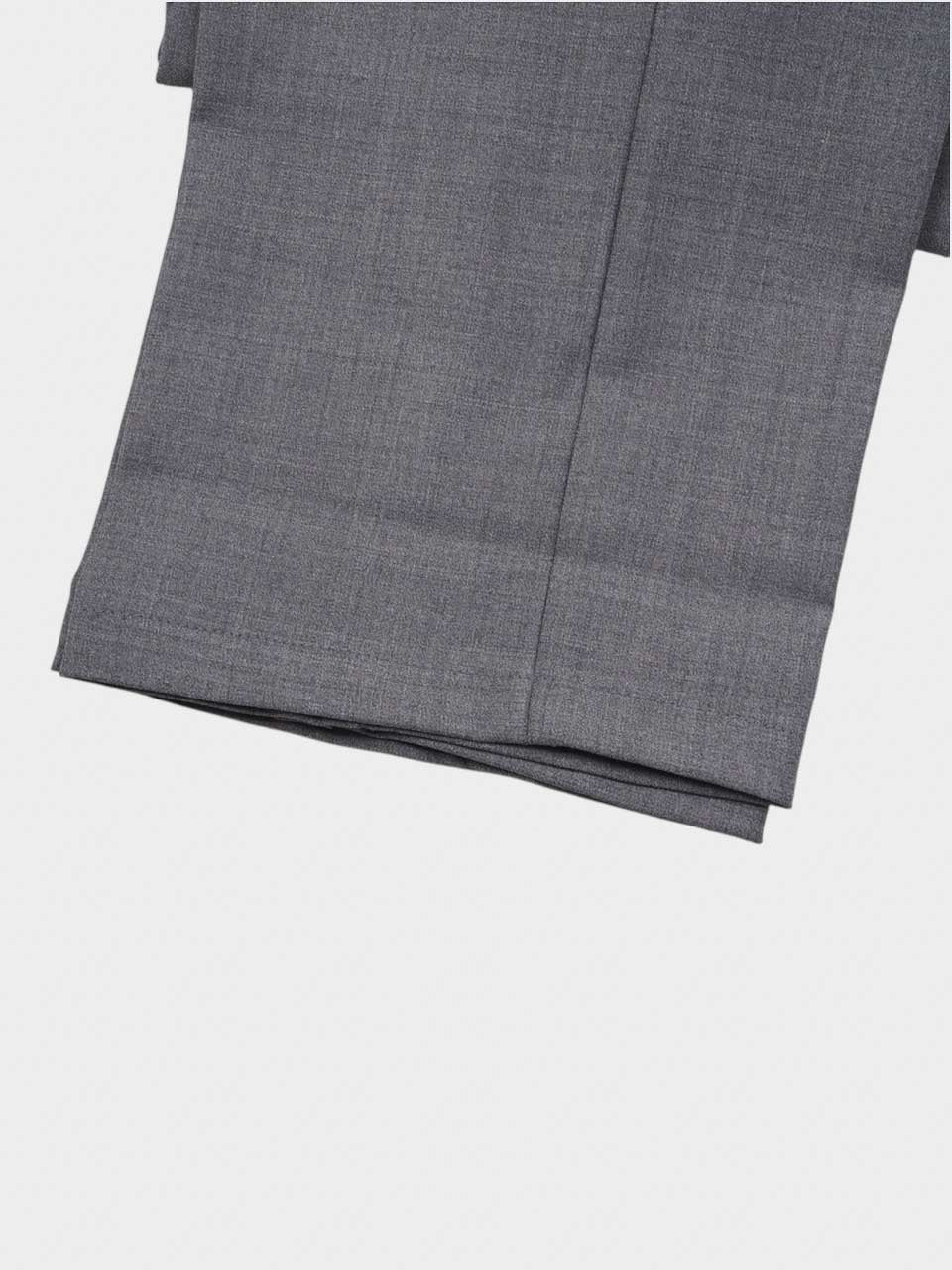 White Sand Loose Fit Wool Trousers Dark Grey