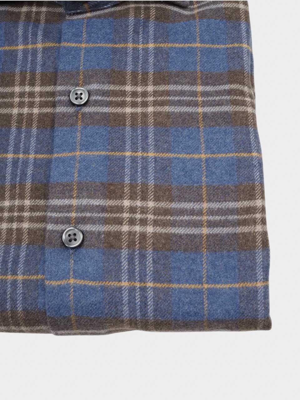 Ghirardelli 1911 Washed Flannel Checked Shirt Navy/Brown
