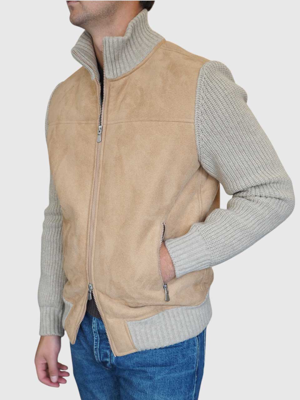 Gran sasso Knitted Hybrid Jacket Camel/Beige