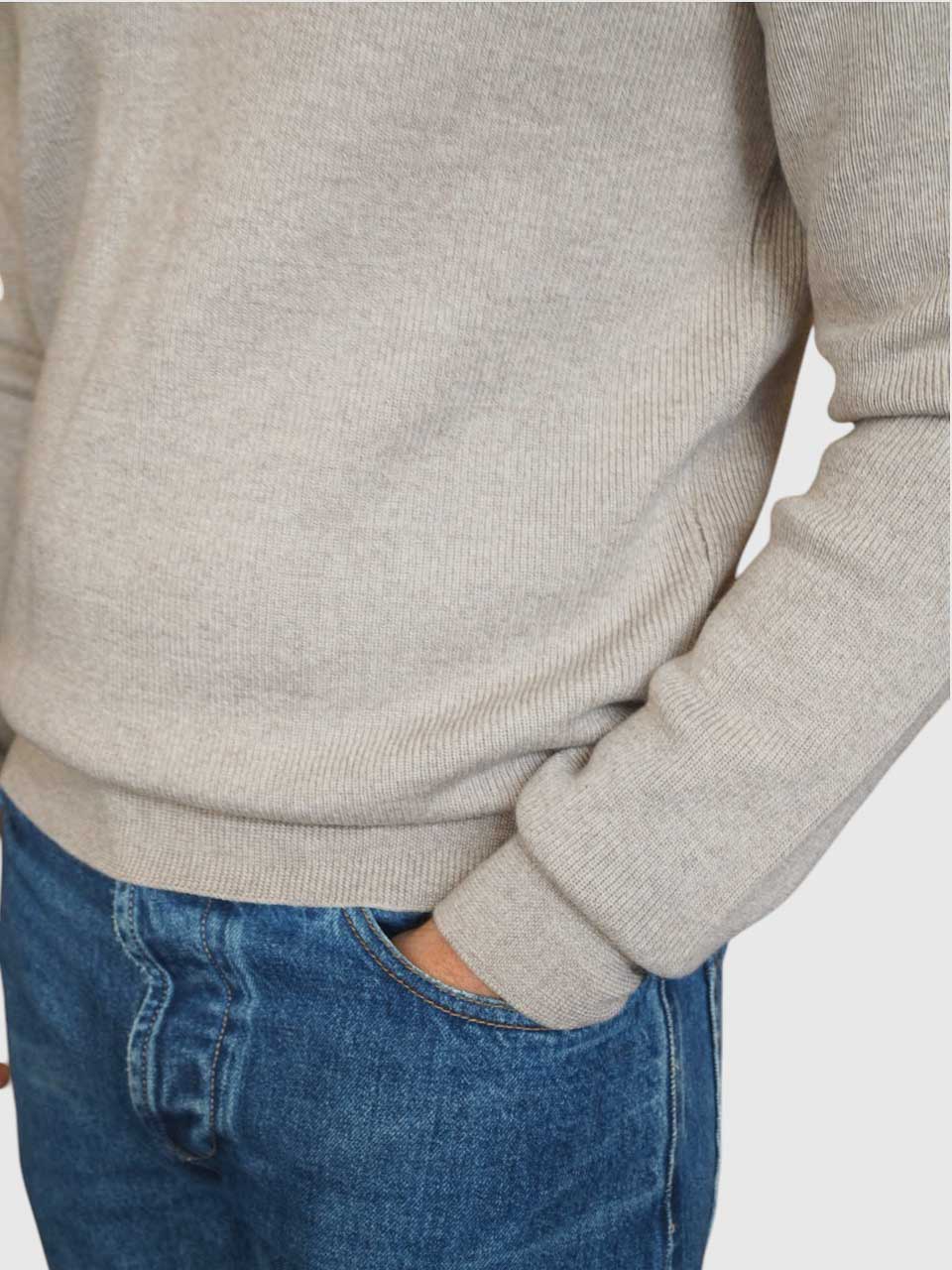 Gran Sasso Extrafine Merino Long Sleeve Polo Beige