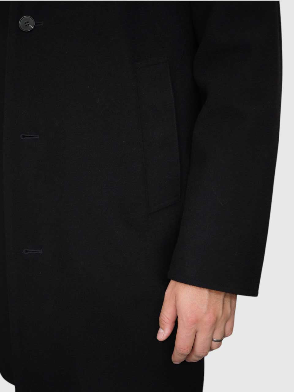 Palto Cantuccio Heavy Felt Wool Coat Black