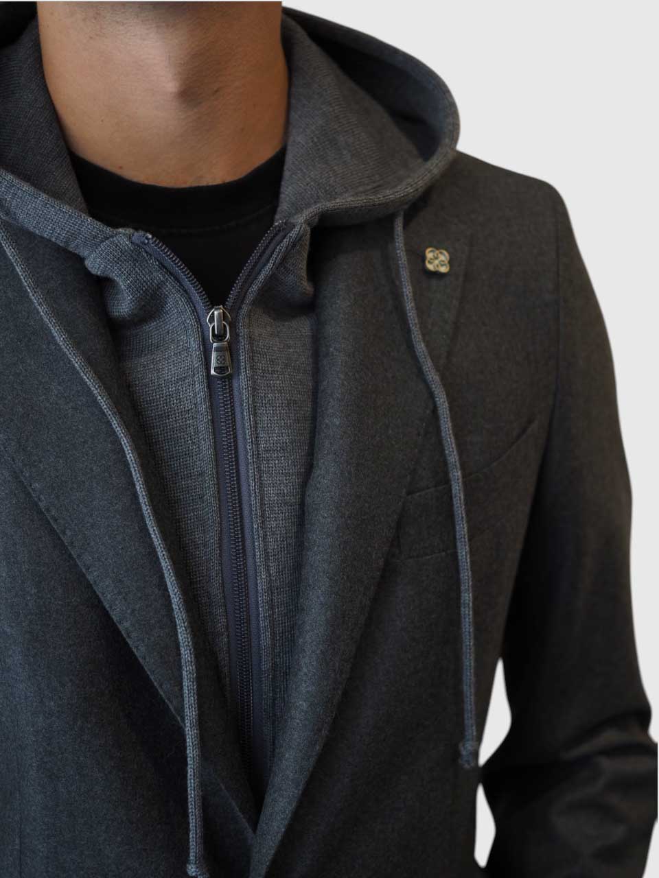 Studio 73 Knitted Flannel Hybrid Jacket Grey