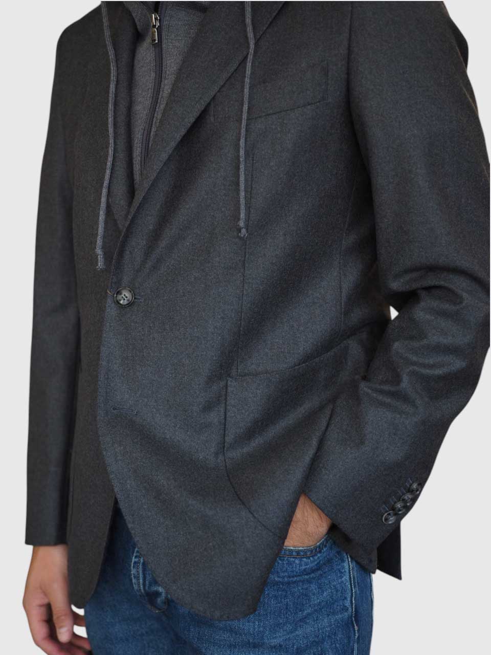 Studio 73 Knitted Flannel Hybrid Jacket Grey