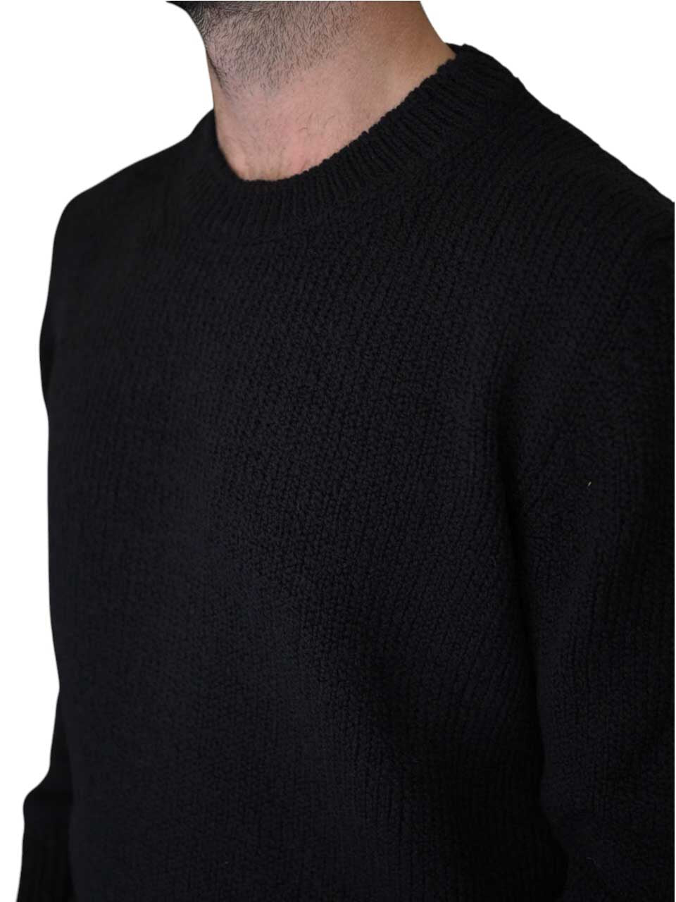 Gran Sasso Knitted Crew Neck Black