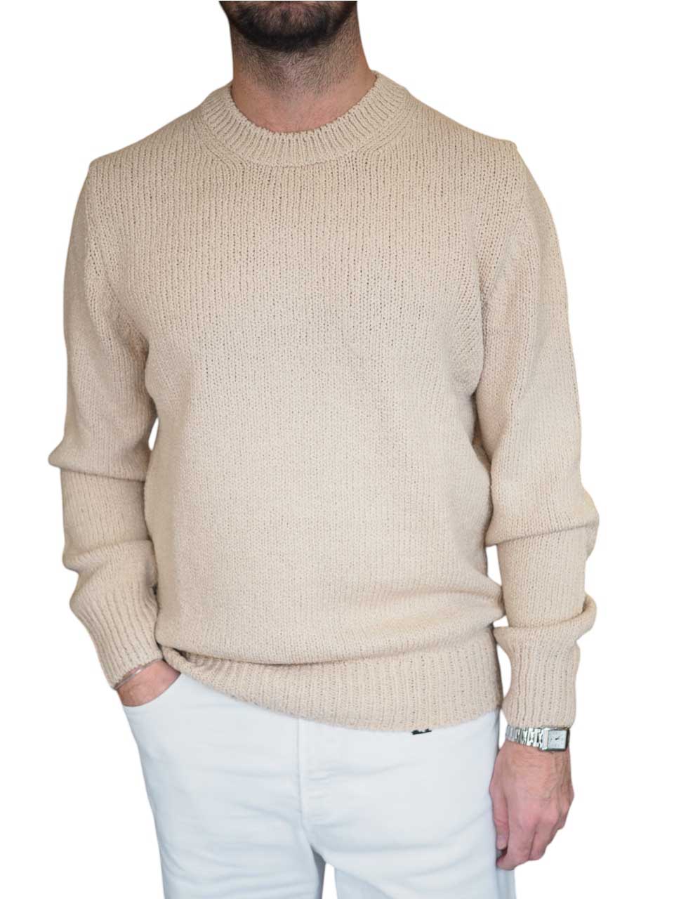 Gran Sasso Knitted Crew Neck Beige