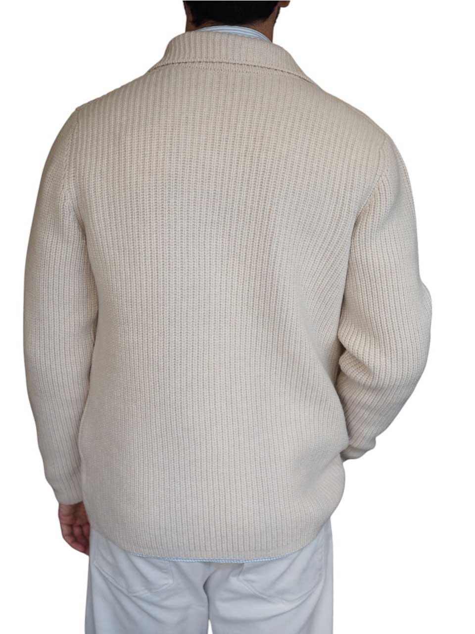 Gran Sasso Knitted Wool Cardigan Off White