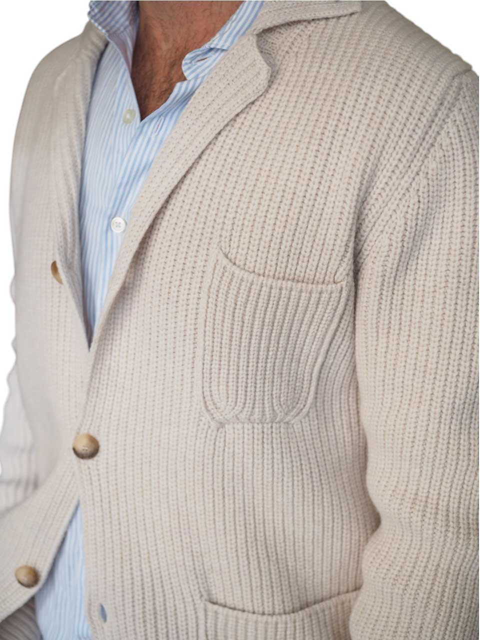 Gran Sasso Knitted Wool Cardigan Off White