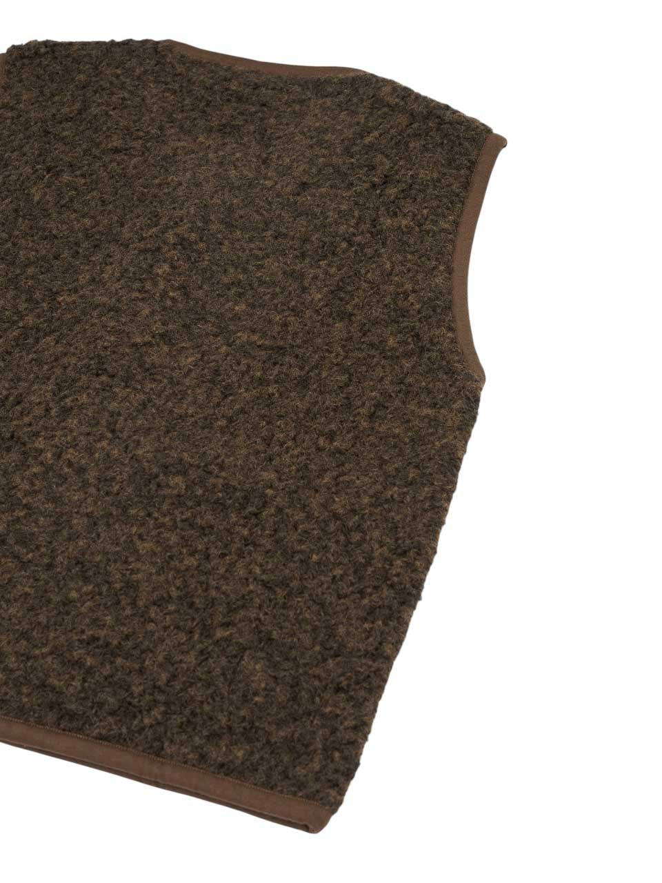 Universal Works Bouclet Fleece Lancaster Gilet Brown