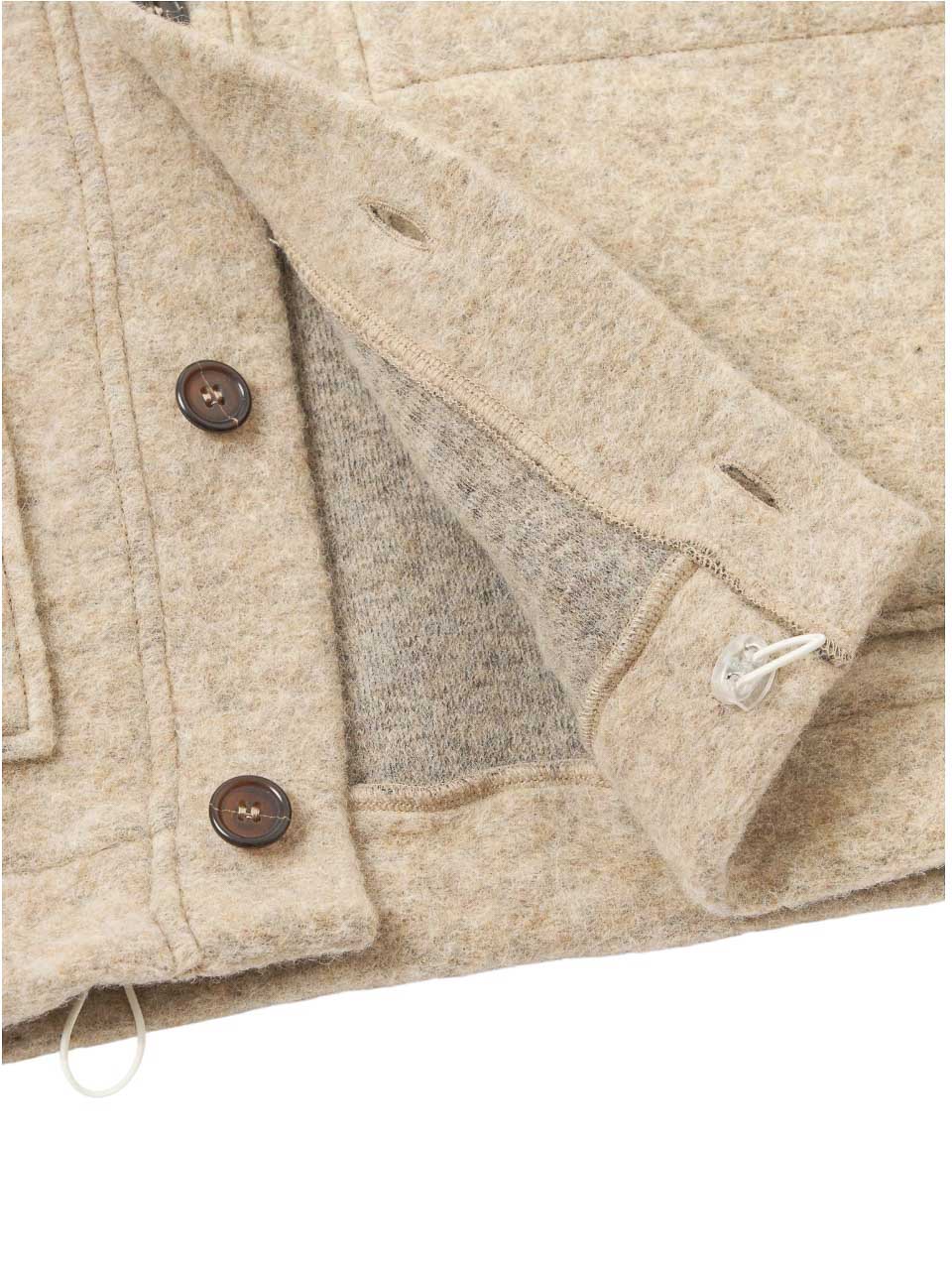 Universal Works Wool Fleece Advance Cardigan Beige