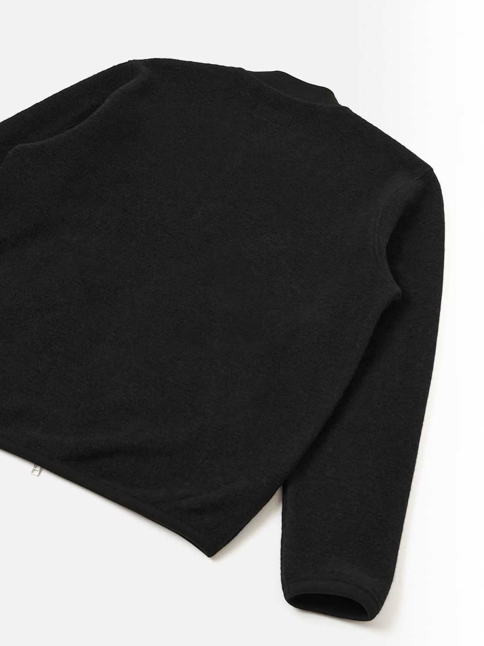 Universal Works Wool Fleece Zip Bomber Jacket Black