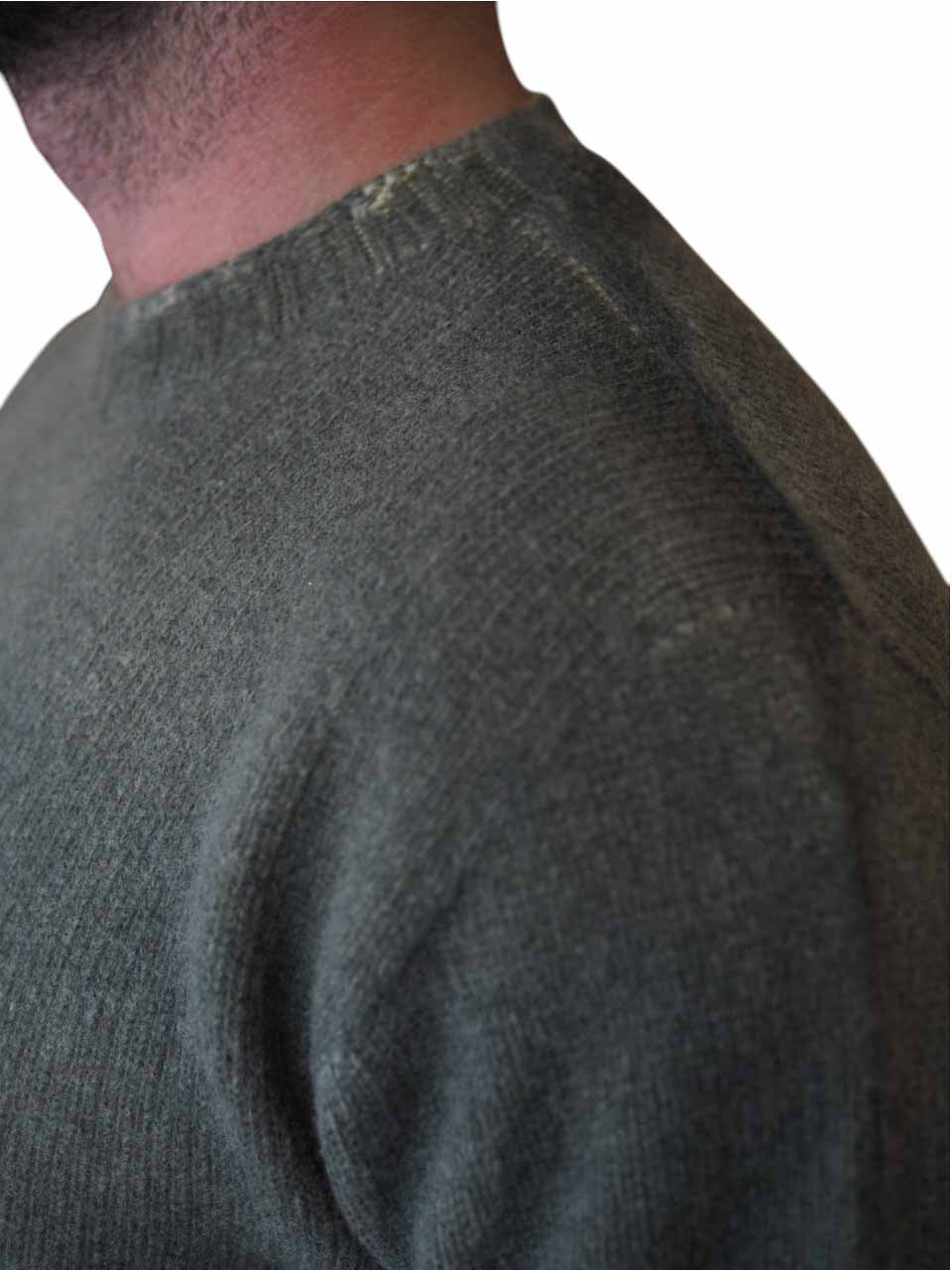 BOB Knitted Reversible Wool Crew Neck Green/Yellow