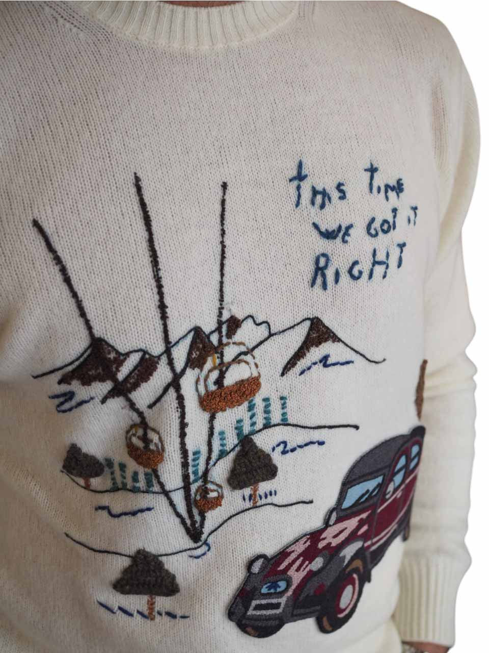 BOB Knitted Ski Crew Neck White