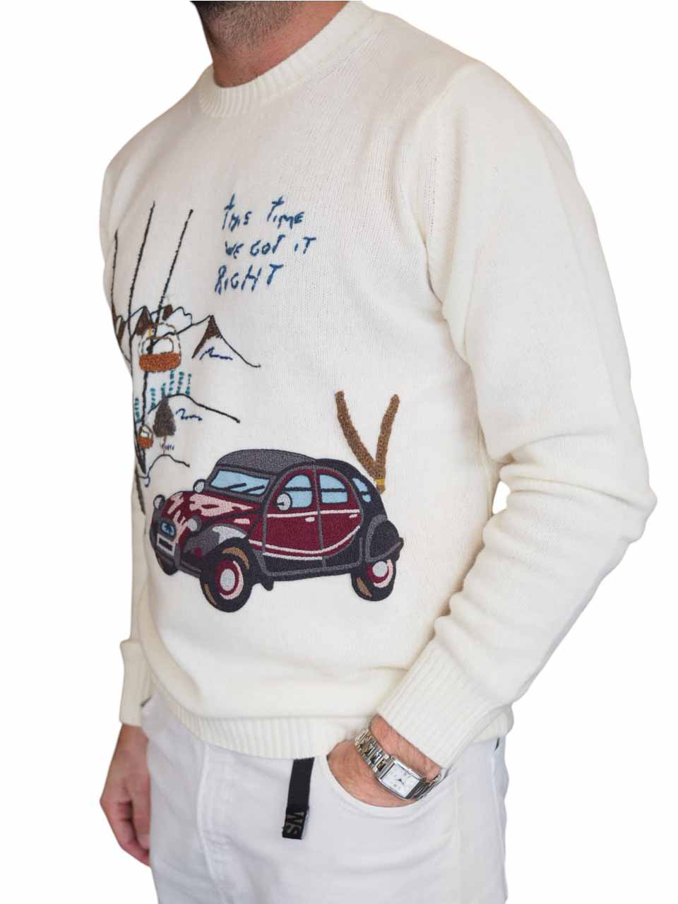 BOB Knitted Ski Crew Neck White