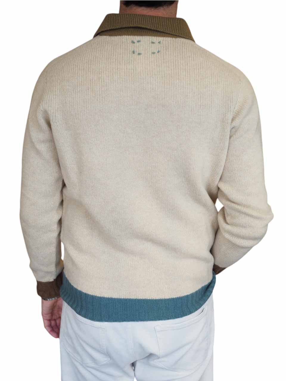 BOB Knitted Long Sleeve Polo Beige