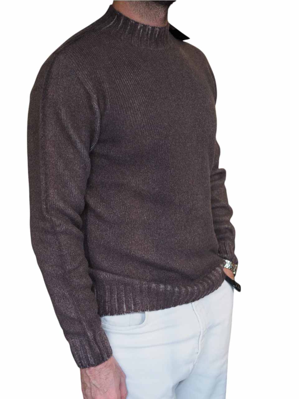 BOB Knitted Wool Crew Neck Brown/Blue