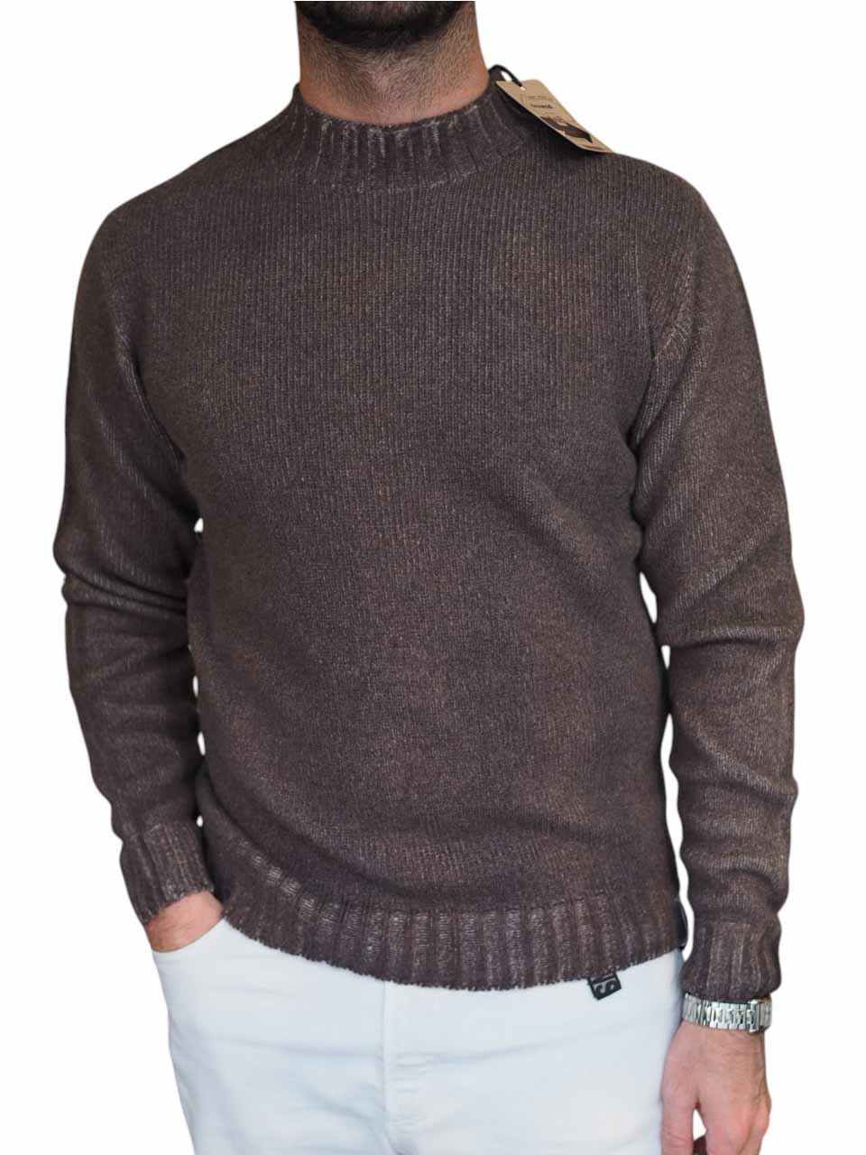 BOB Knitted Wool Crew Neck Brown/Blue