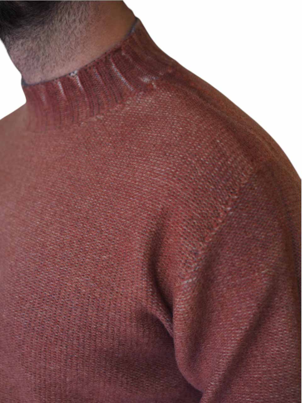 BOB Knitted Reversible Wool Half Neck Blue/Orange