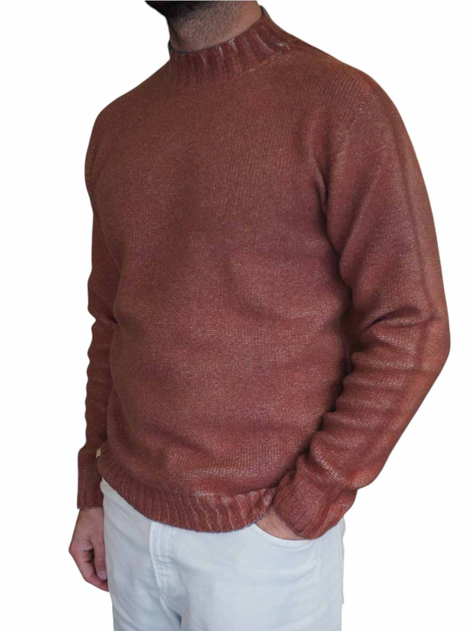 BOB Knitted Reversible Wool Half Neck Blue/Orange