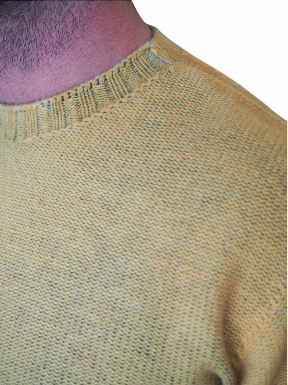 BOB Knitted Reversible Wool Crew Neck Green/Yellow