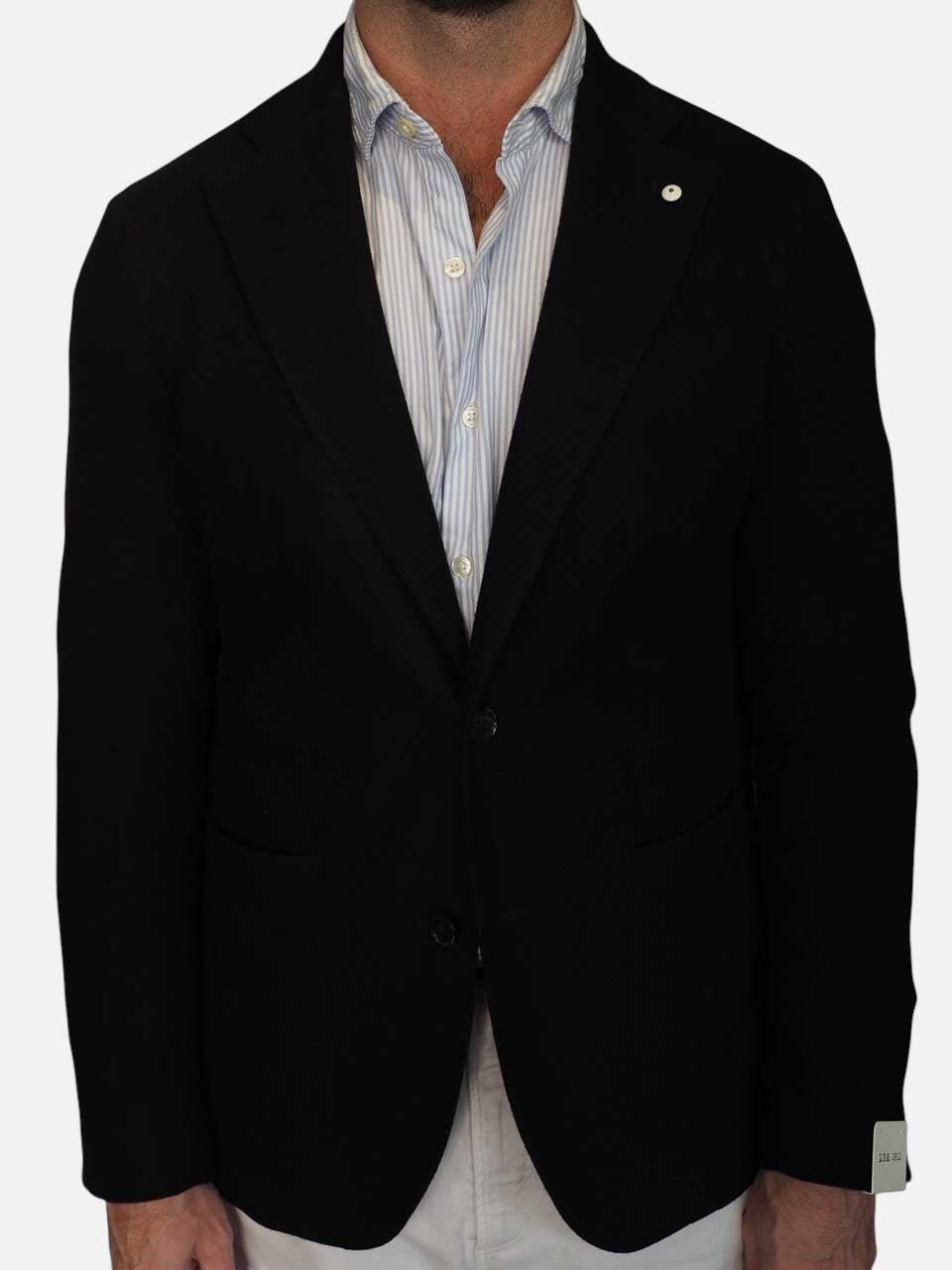 L.B.M 1911 Knitted Wool Blazer Black