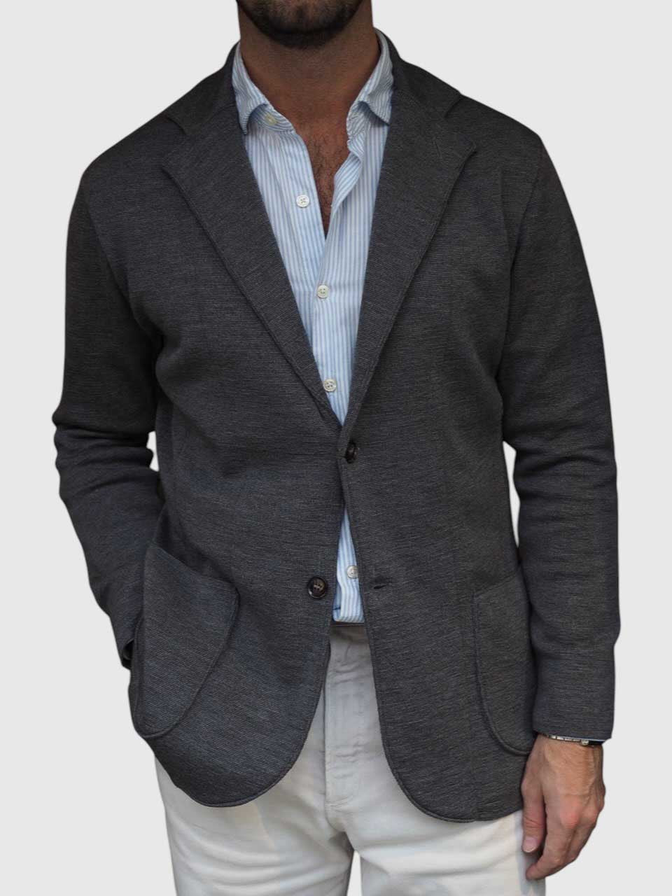 Studio 73 Knitted Wool Blazer Grey