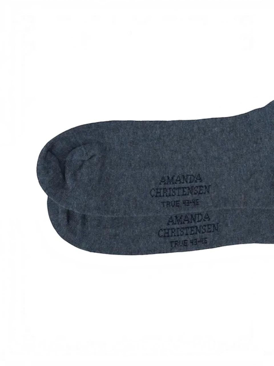 Amanda Christensen Ribbed Cotton Socks Denim Blue