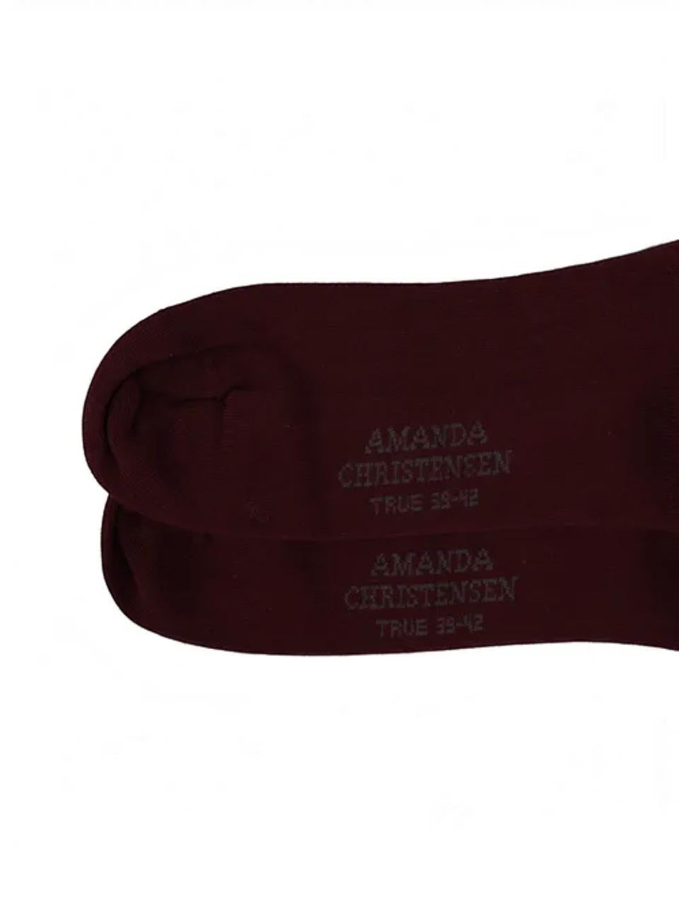 Amanda Christensen Ribbade bomullsstrumpor Bordeaux