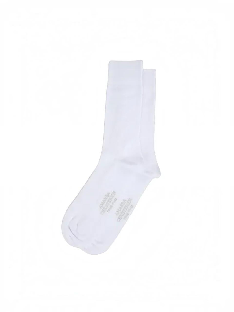Amanda Christensen Ribbed Cotton Socks White