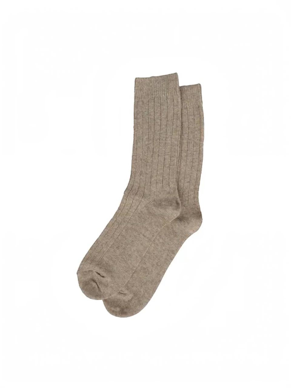 Amanda Christensen Wool Sock Cashmere Lt Brown Melange