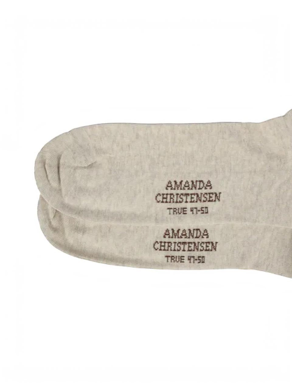 Amanda Christensen Ribbed Cotton Socks Sand Melange
