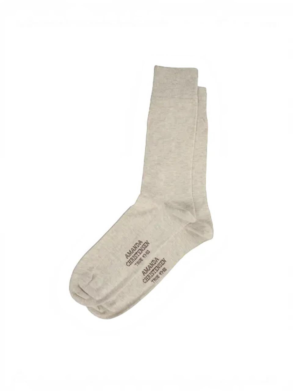 Amanda Christensen Ribbed Cotton Socks Sand Melange