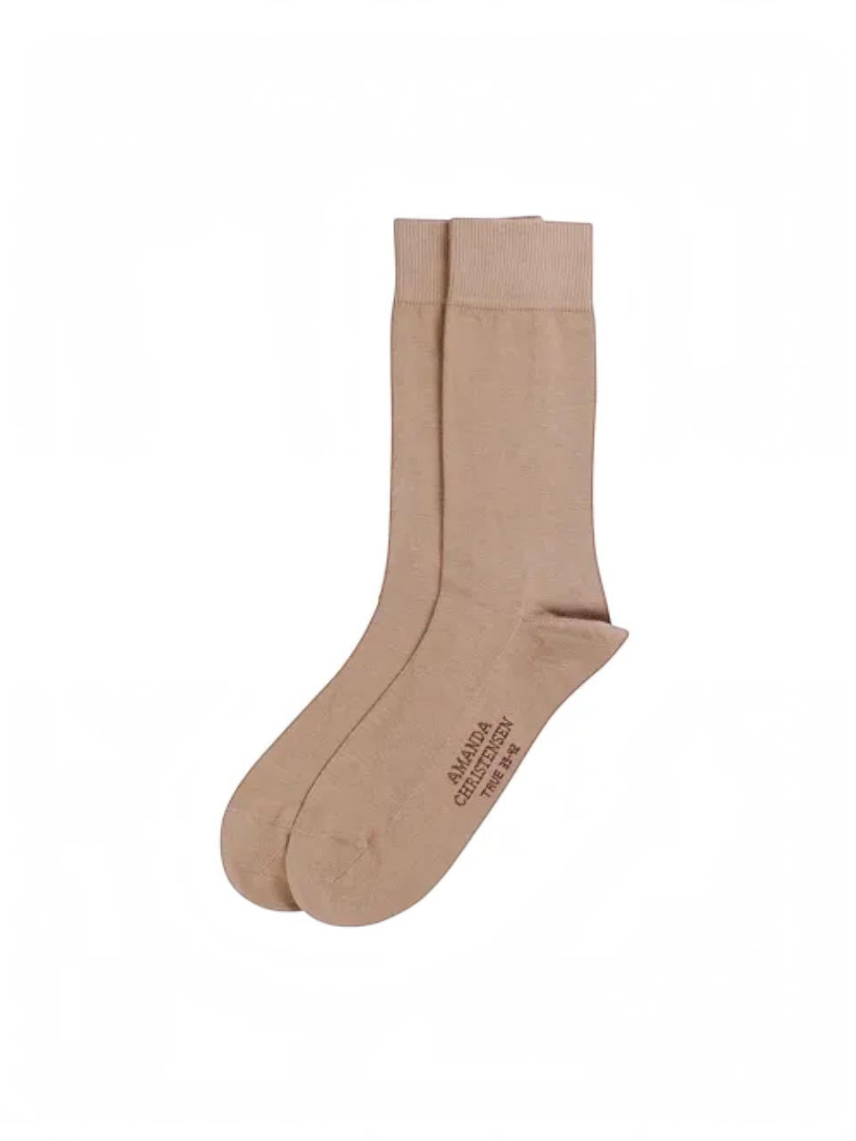 Amanda Christensen Ribbed Cotton Socks Camel