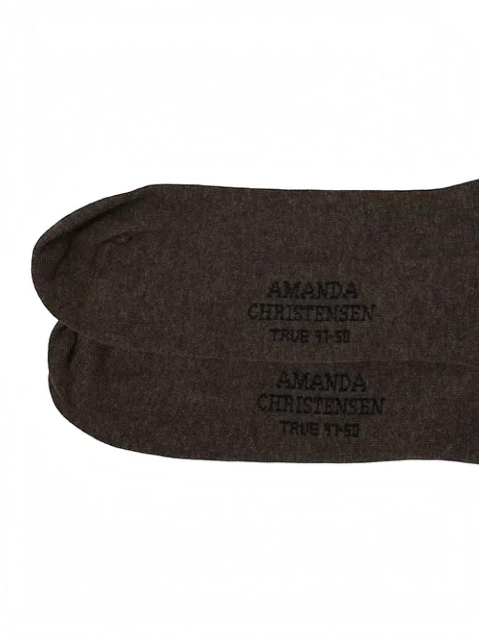 Amanda Christensen Ribbed Cotton Socks Brown Melange