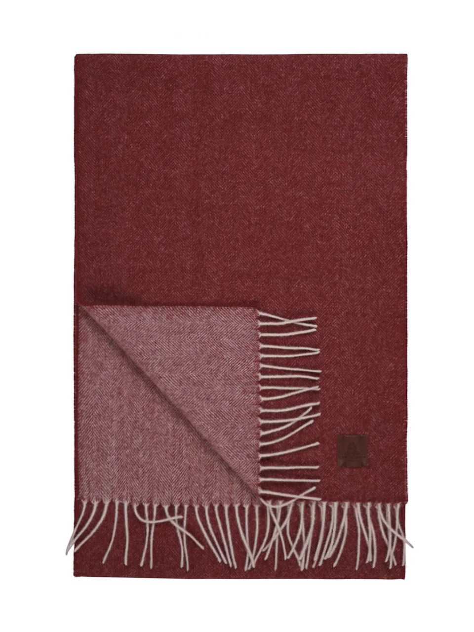 Amanda Christensen Herringbone wool scarf Red
