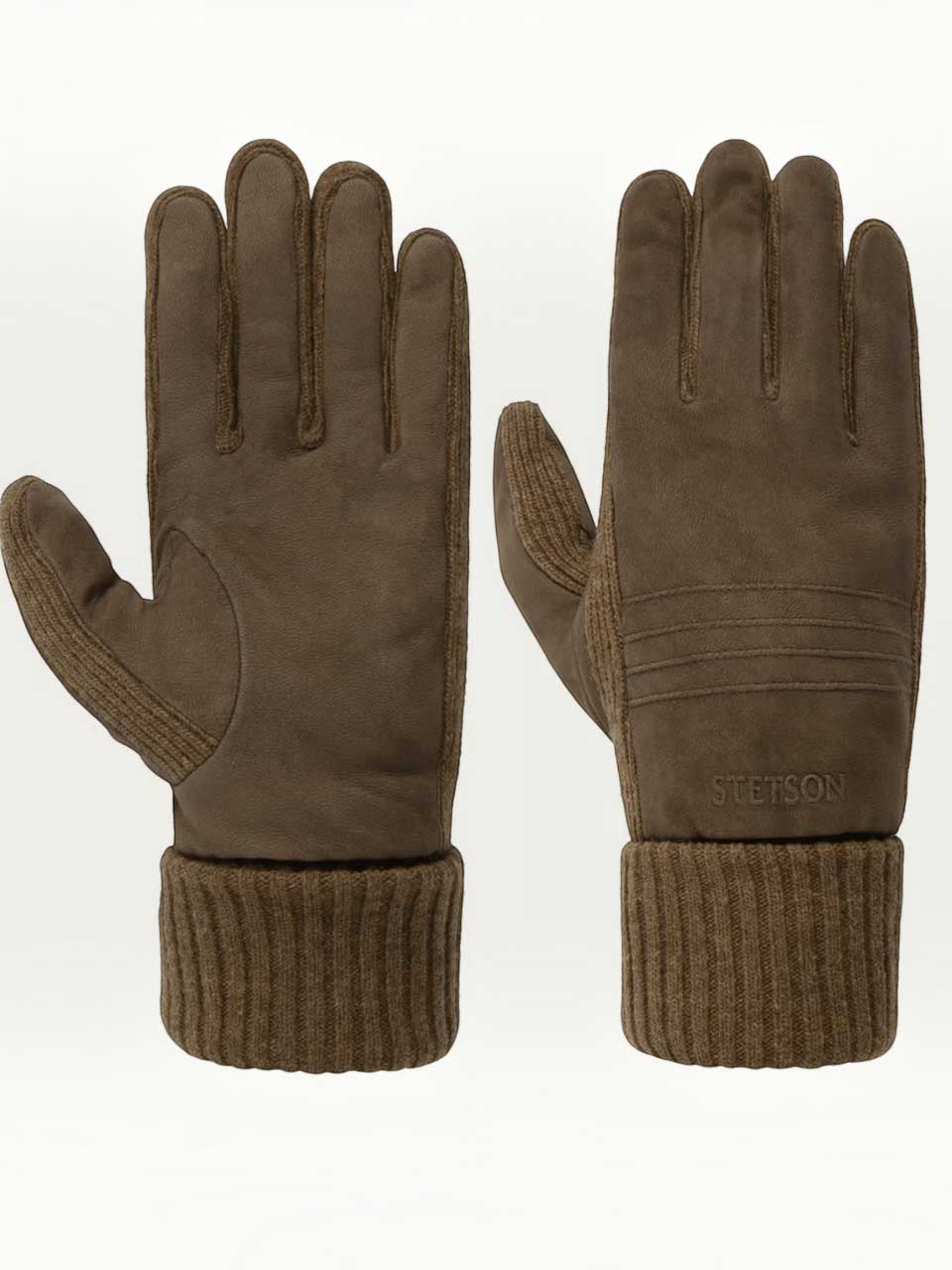 Stetson Bodalen Nubuck Leather Gloves Brown
