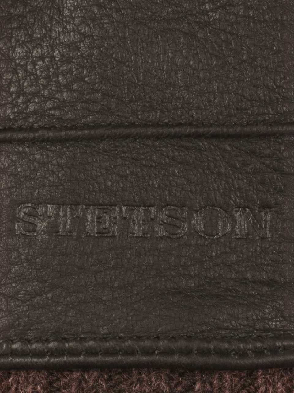 Stetson Deer Cashmere Leather Gloves Dark Brown