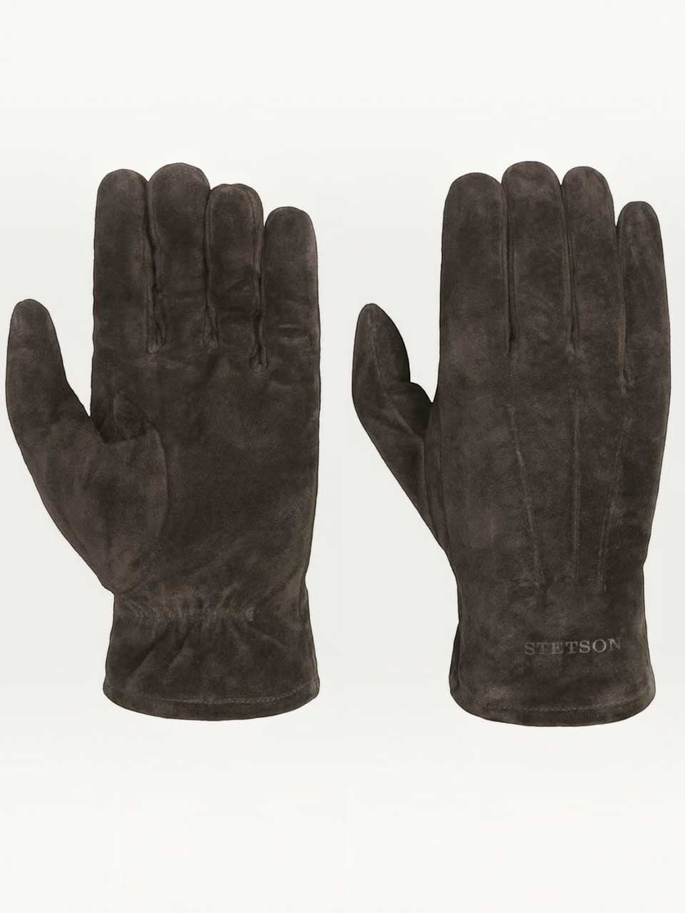 Stetson Basic Suede Pigskin Leather Gloves Brown