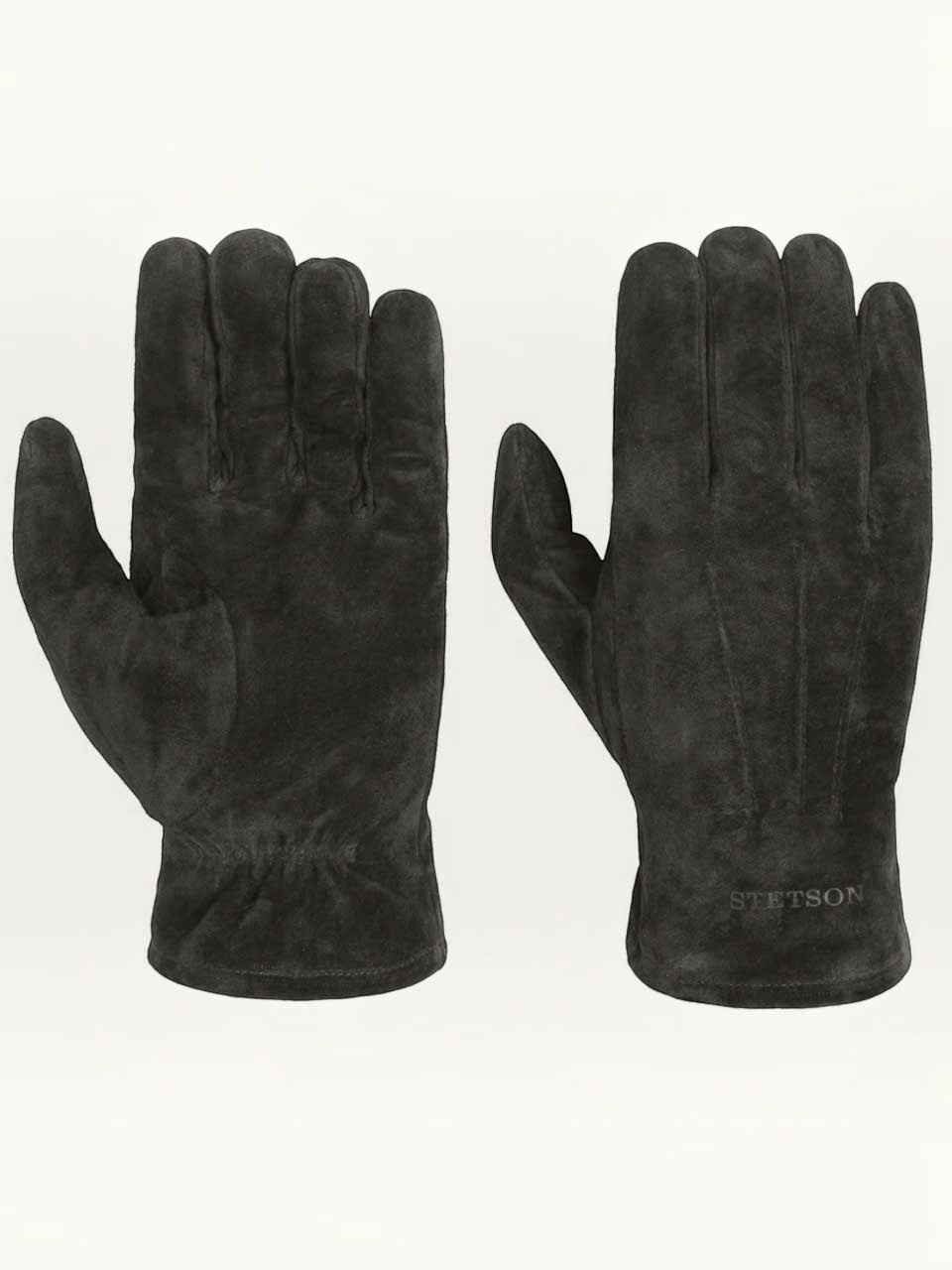 Stetson Basic Suede Pigskin Leather Gloves Black
