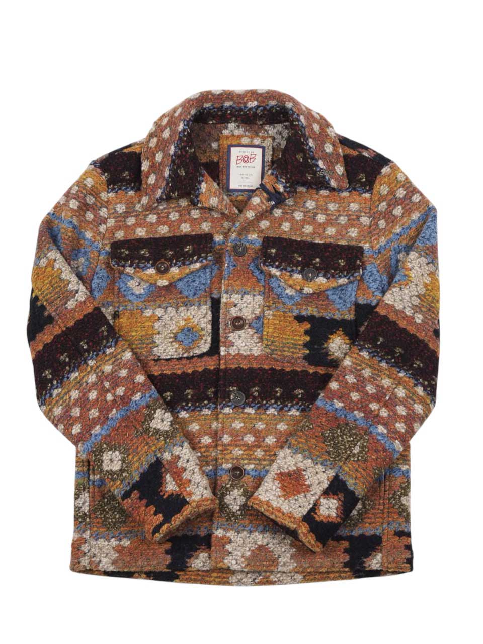BOB Knitted Checked Wool Jacket Multi Color