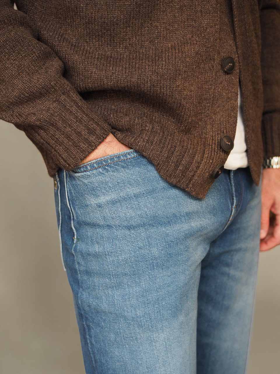 Gran Sasso Knitted Wool Overshirt Brown