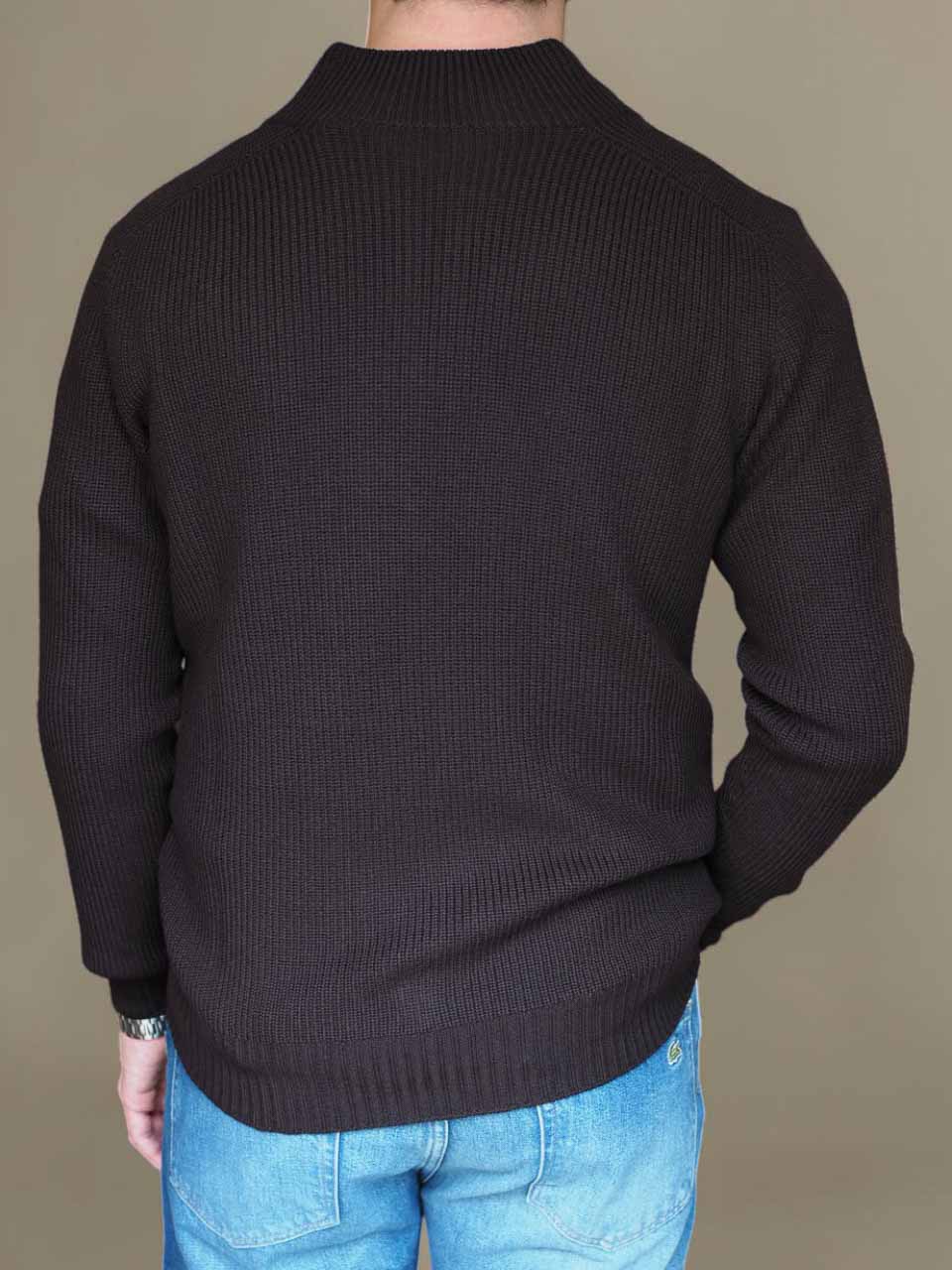 Gran Sasso Rainwool Half Zip Sweater Brown
