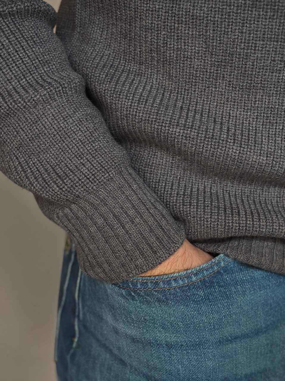 Gran Sasso Rainwool Half Zip Sweater Grey