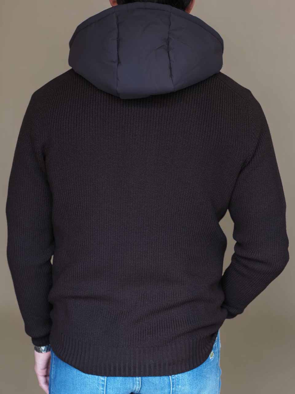 Gran Sasso Knitted Rain Wool Zip Jacket brown
