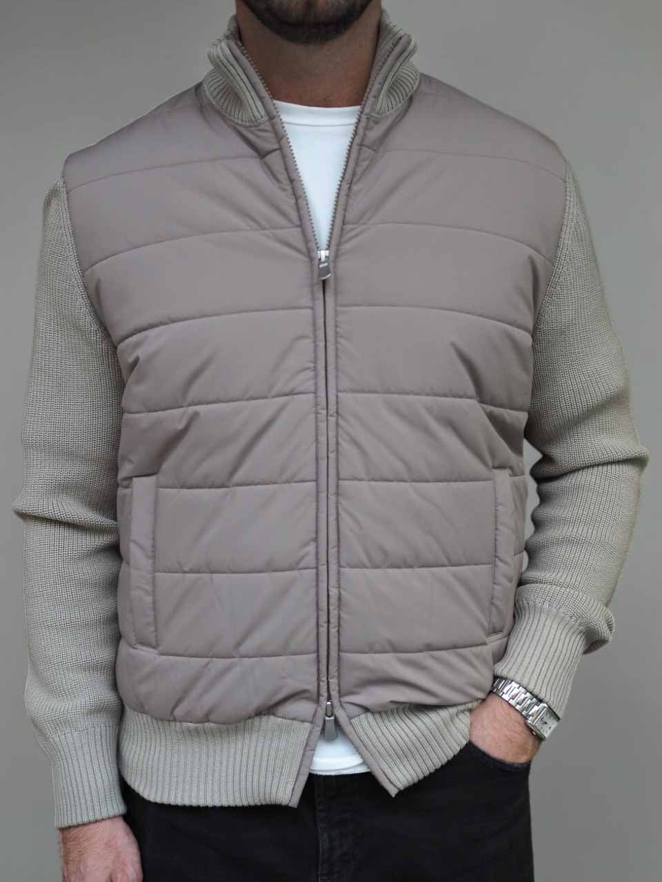 Gran sasso Knitted Hybrid Jacket Taupe