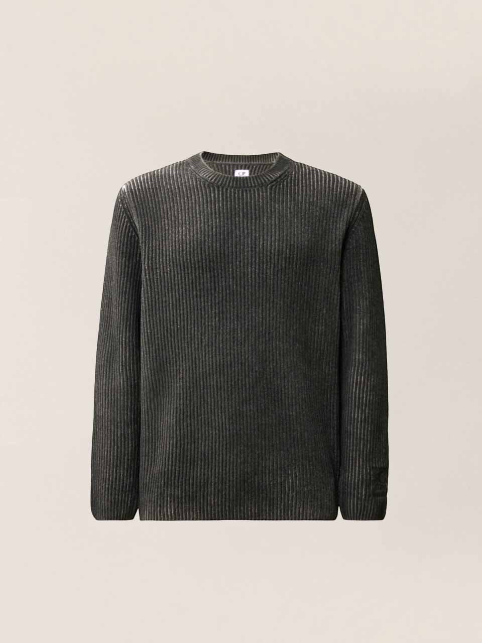 C.P. Company COTTON CHENILLE SPECIAL DYED CREWNECK LOGO SWEATER