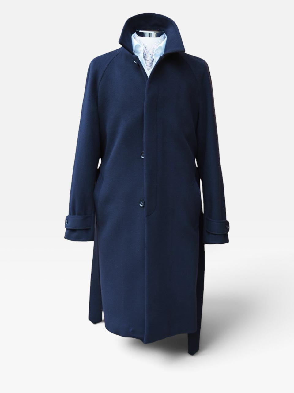 Studio 73 Wool Cashmere Raglan Coat Navy
