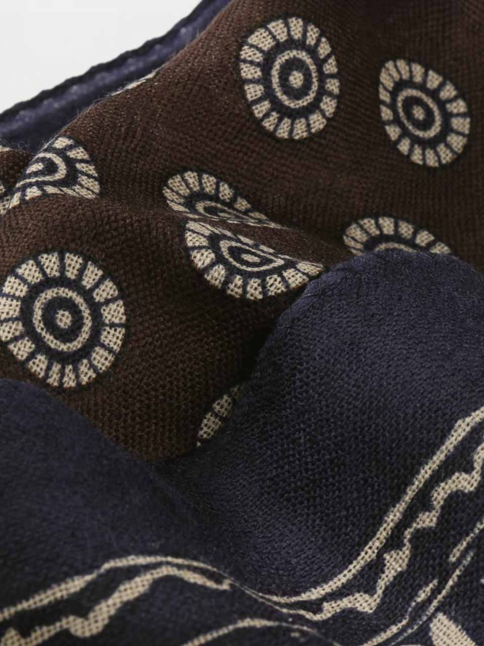 Stetson Polka Dots Wool Scarf Brown/Blue