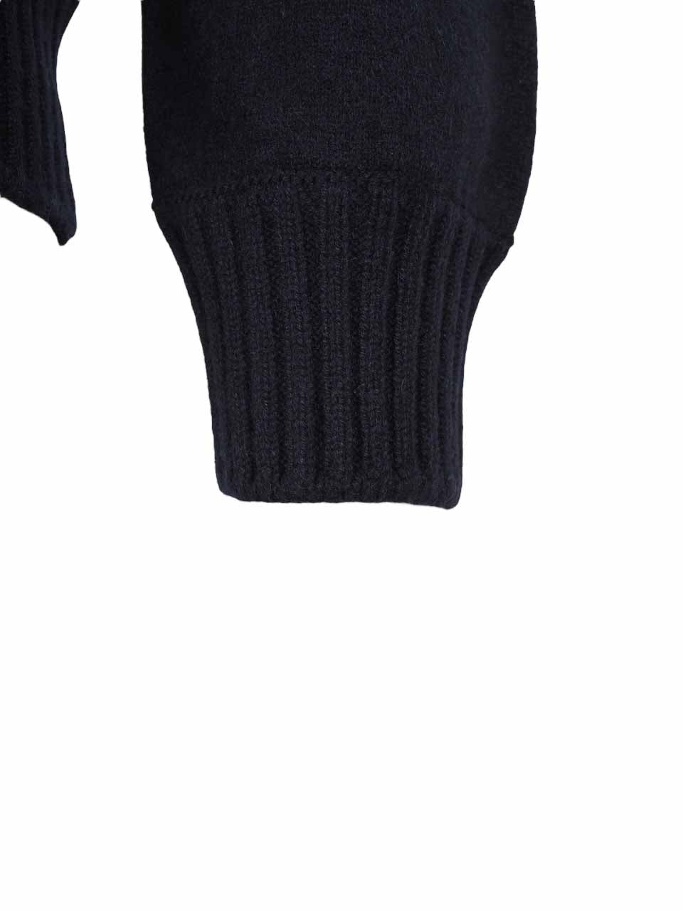 Felted Cashmere Full Zip Sweater Navy